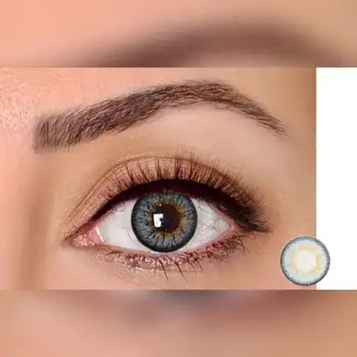 لنز رنگی آبی عسلی رینبو بلو 306 اسکای تن 3 - Image 2