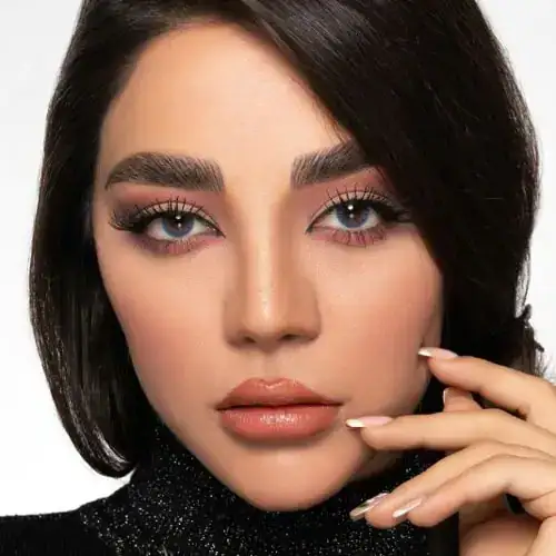 خرید لنز رنگی آبی فستیوال مورنینگ بلو تن 1