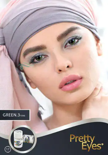 خرید لنز رنگی سبز عسلی مارشال گرین تن 3