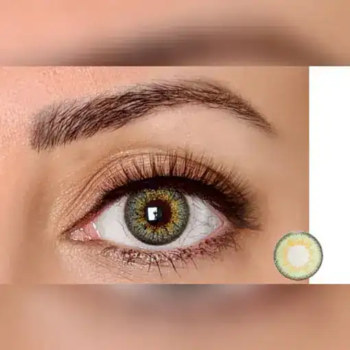 لنز رنگی سبز عسلی رینبو گرین 306 تن 3 - Image 2