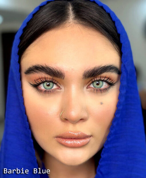 خرید لنز سالانه رنگ باربی بلو یونیک