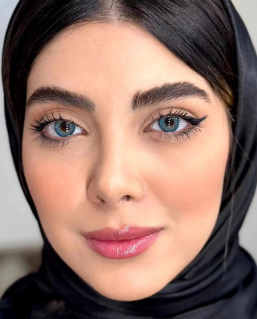 خرید لنز آبی دور دار رنگ مگنولیا