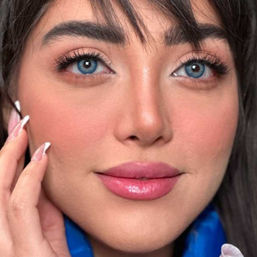 لنز رنگی آماندا کینگ بلو سبز آبی دوردار - Image 2