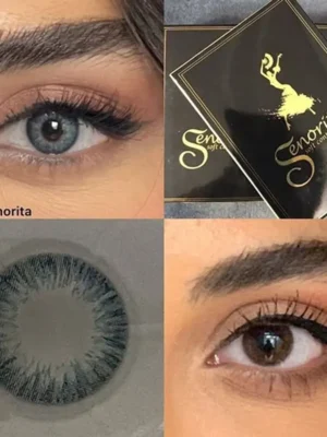 لنز رنگی سنوریتا آنیل آبی سرمه ای دور دار سالانه