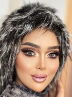 لنز چشم رنگی طوسی عسلی دوردار هیزل آماندا