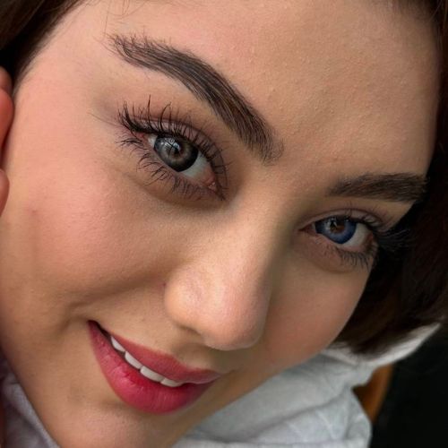 لنز رنگی مشکی عروسکی مرکز طوسی آلموند بلک آماندا