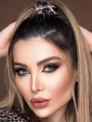 لنز آماندا دلفین گری طوسی عسلی دوردار - Image 5