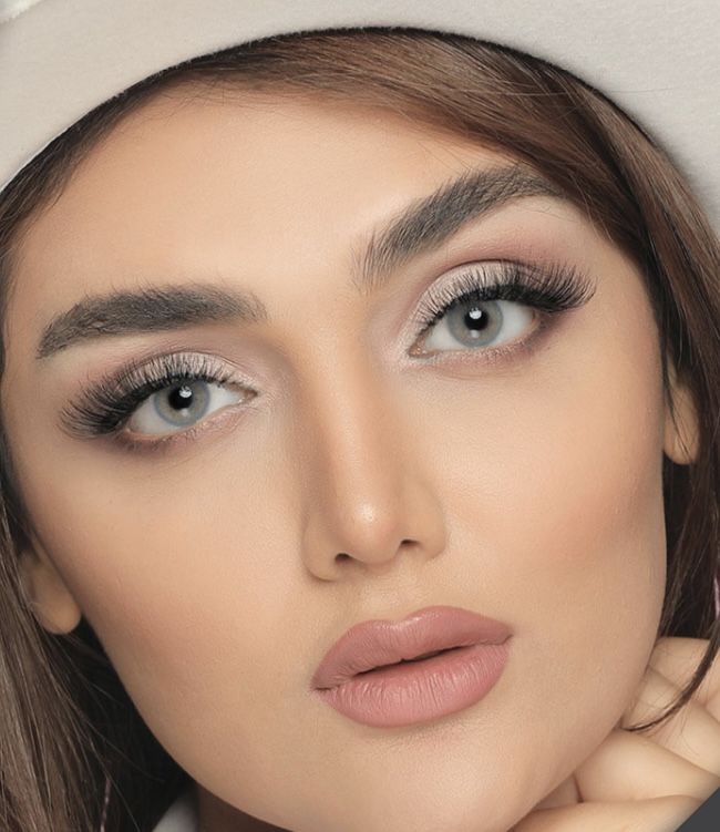 لنز چشم رنگی طوسی آبی آیس کالر