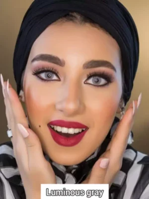 لنز لومینس گری طوسی با ته مایه آبی روشن بدون دور - Image 2