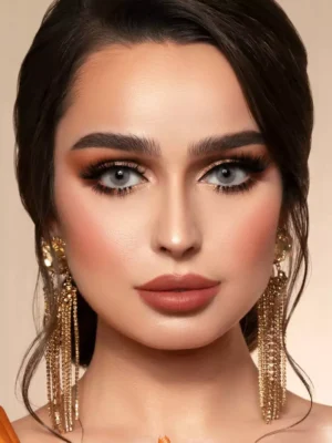 لنز لومینس گری طوسی با ته مایه آبی روشن بدون دور - Image 10