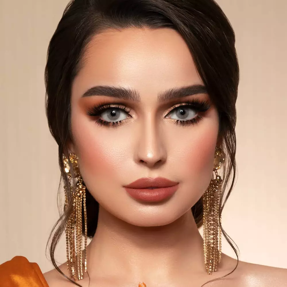 لنز لومینس گری طوسی با ته مایه آبی روشن بدون دور - Image 10