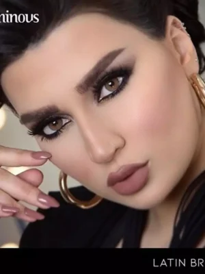 لنز لومینس لاتین براون قهوه ای عسلی روشن دور دار - Image 8