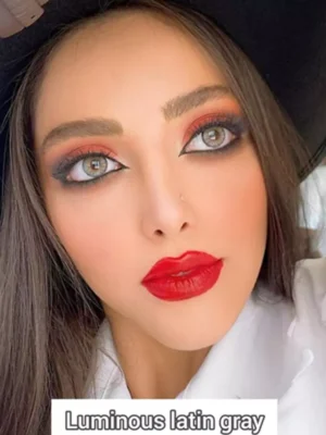 لنز چشم رنگی لومینس رنگ لاتین گری طوسی عسلی متوسط روشن دور دار