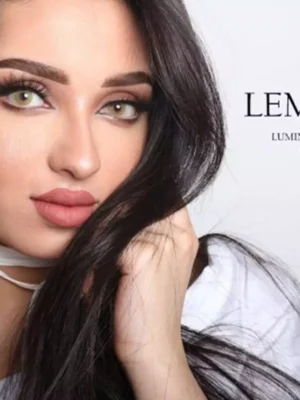 لنز لومینس لمون عسلی سبز بدون دور