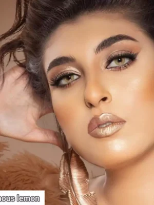 لنز لومینس لمون عسلی سبز بدون دور - Image 6