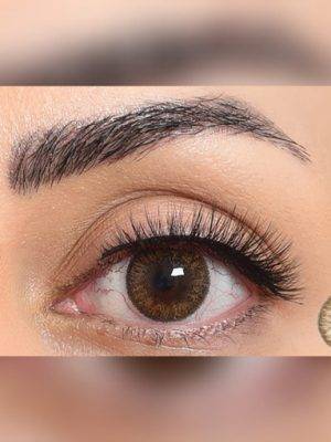 لنز چشم فصلی قهوه ای دوردار از برند فستیوال مورنینگ کیو Festival Morning Q brown 2tone