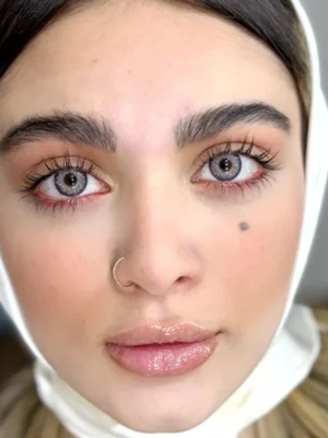 لنز رنگی طوسی رگه دار نقره ای جاسپر یونیک