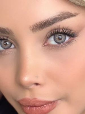 لنز رنگی طوسی رگه دار نقره ای جاسپر یونیک