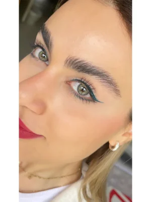 لنز سبز رگه دار گری بژ سلنا