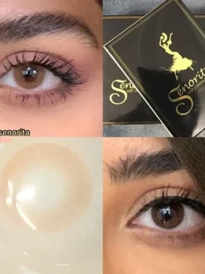 لنز رنگی سنوریتا کت آی عسلی بدون دور سالانه