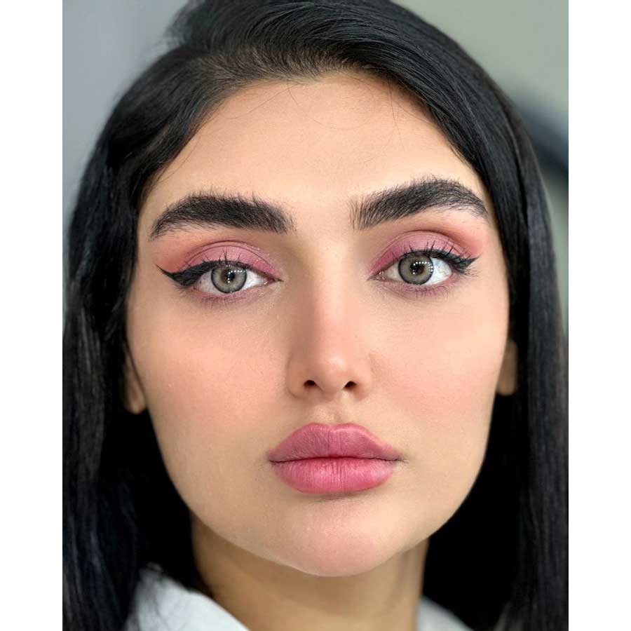 لنز رنگی یونیک طوسی عسلی دور دار آزلیا