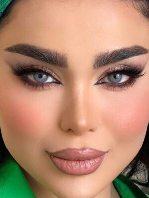 لنز رنگی یونیک طوسی آبی تیله ای کارنلین