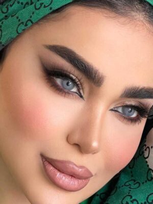 لنز رنگی یونیک طوسی آبی تیله ای کارنلین