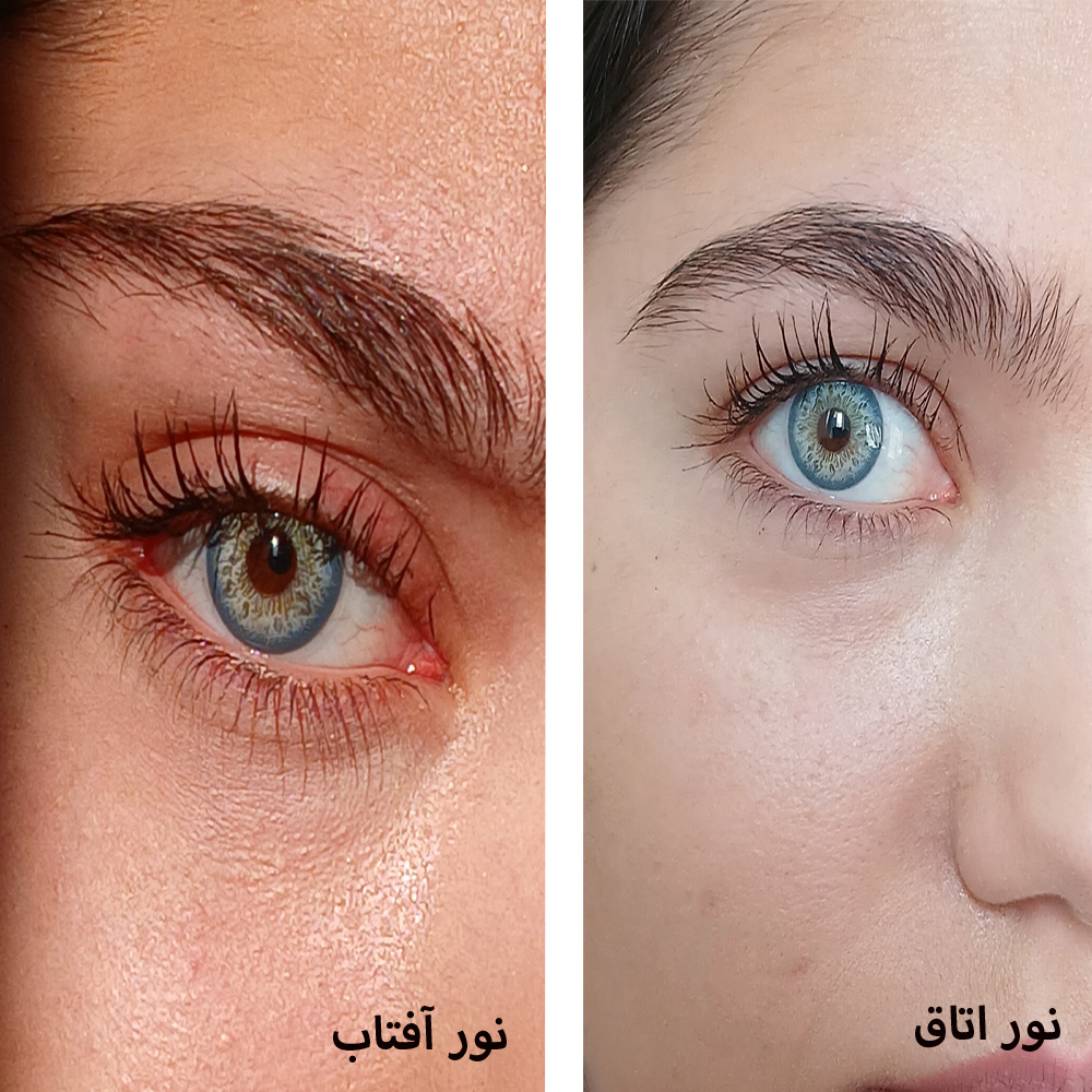 لنز رنگی ترکیبی آبی طوسی عسلی کد 1117