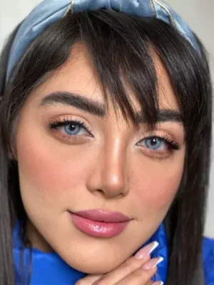 لنز آماندا پاستل بلو آبی روشن بدون دور - Image 5