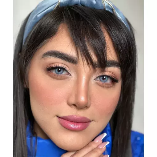 لنز آماندا پاستل بلو آبی روشن بدون دور - Image 5
