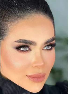 لنز آماندا پاستل گری طوسی آبی بدون دور - Image 5