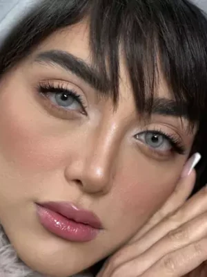 لنز آماندا پاستل گری طوسی آبی بدون دور - Image 7