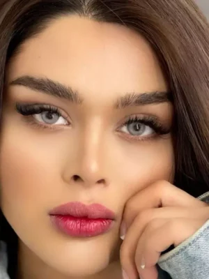 لنز آماندا پاستل گری طوسی آبی بدون دور - Image 2