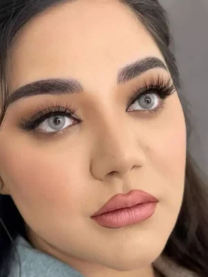 لنز آماندا پاستل گری طوسی آبی بدون دور - Image 3