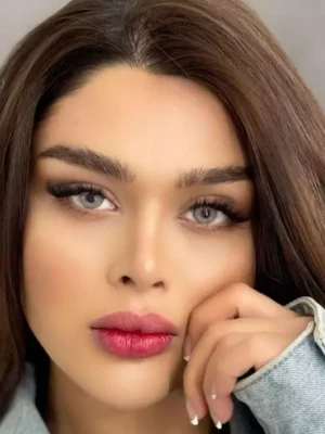 لنز آماندا پاستل گری طوسی آبی بدون دور - Image 4
