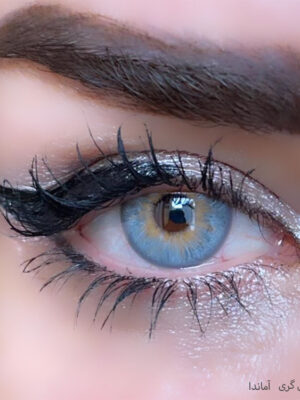 لنز رنگی طوسی مرکز عسلی کد 538