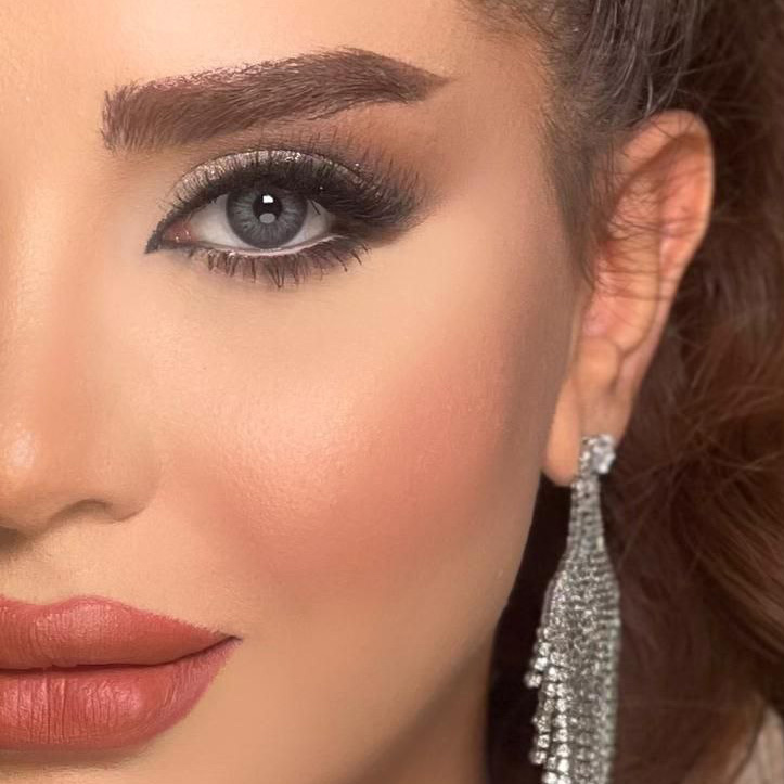 لنز طوسی خاکستری رگه دار کد 1130 گلکسی گری سلنا