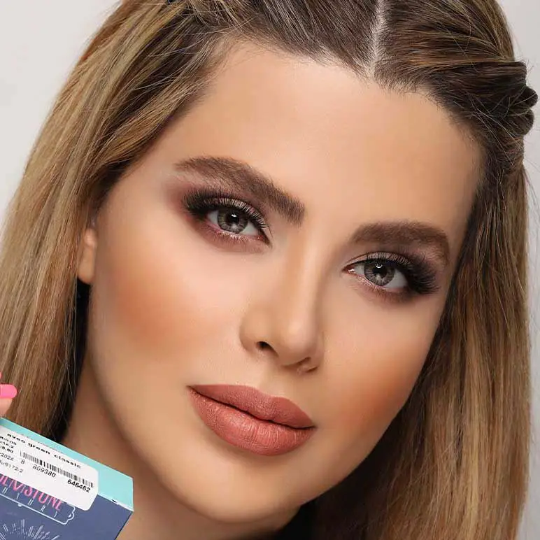 لنز جمستون اوئو گری کلاسیک طوسی عسلی دور دار - Image 10