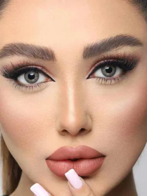 لنز جمستون اوئو گری کلاسیک طوسی عسلی دور دار - Image 7
