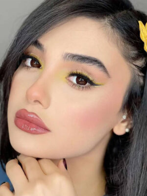 لنز رنگی قهوه ای تیره دوردار کد 529