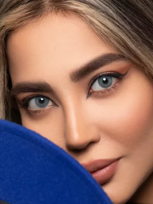 لنز اپتی کالر روبی بلو آبی بدون دور - Image 7