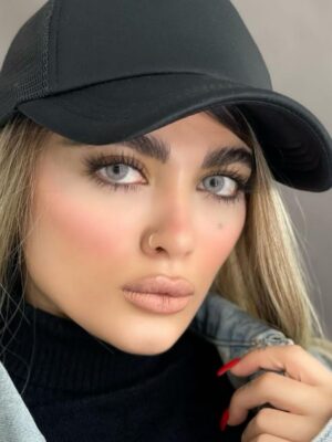 لنز طوسی آبی روشن پاستل گری آماندا کد 560