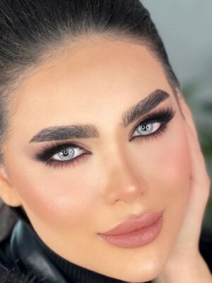 لنز طوسی آبی روشن پاستل گری آماندا کد 560