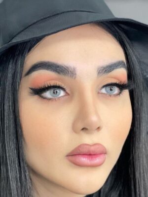 لنز طوسی آبی روشن پاستل گری آماندا کد 560