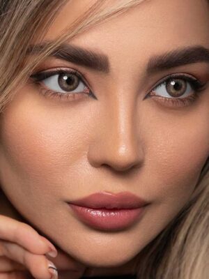 لنز رنگی اپتی کالر ریتا براون عسلی دوردار سالانه