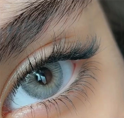 خرید لنز طبی رنگی سلنا طوسی سبز عسلی - selena angel contact lens