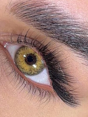 لنز عسلی روشن دور مشکی سلنا - selena athena contact lens
