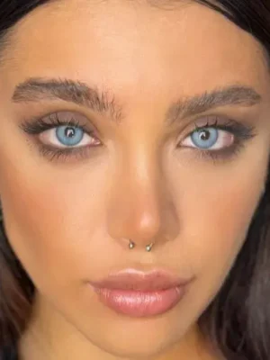 لنز سلنا بلو جینز آبی روشن دور دار