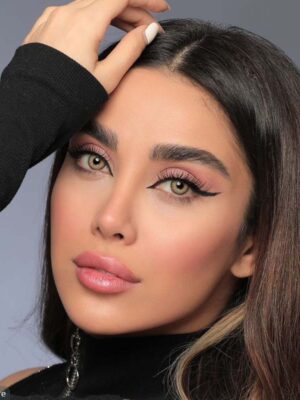 خرید لنز طبی رنگی سلنا عسلی سبز دوردار