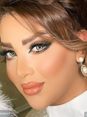خرید لنز طبی رنگی سلنا عسلی سبز دوردار